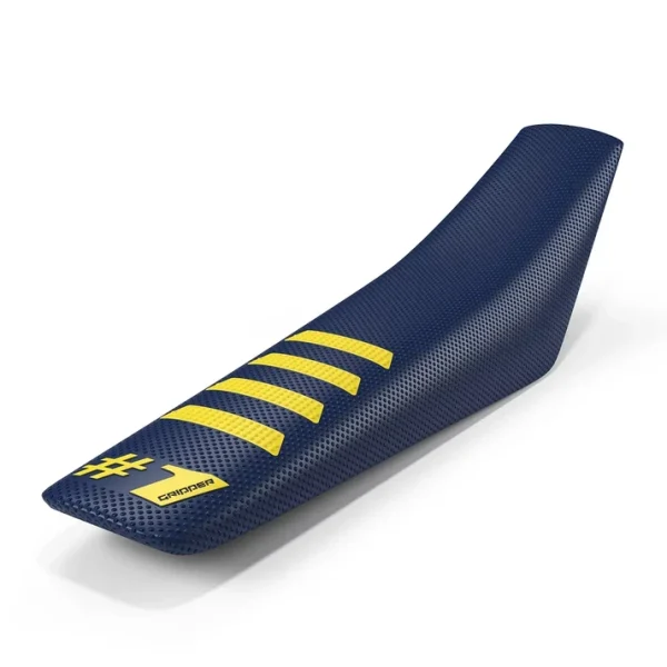 Onegripper-seat-cover-ribbed-dark-blue-yellow